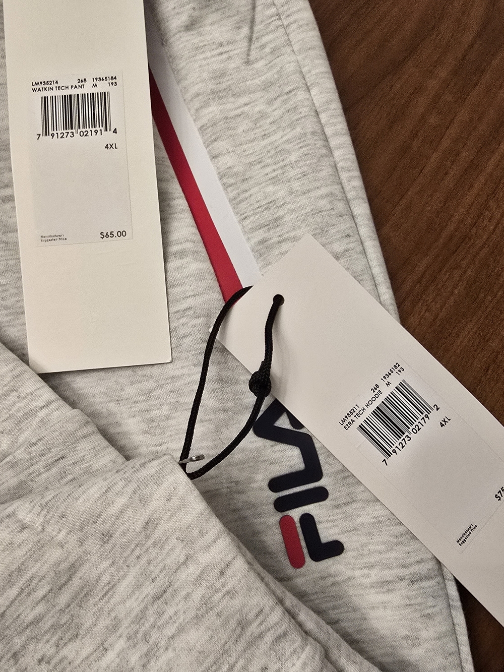 FILA Heather Gray Tech Hoodie & Sweats Set  (2 PIECE SET)